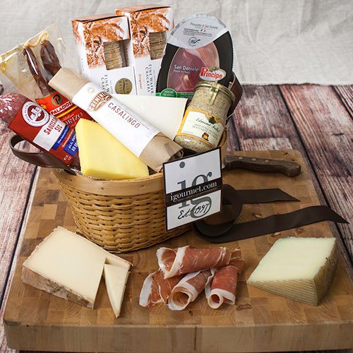 meat and cheese gift basket for Connoisseurs
